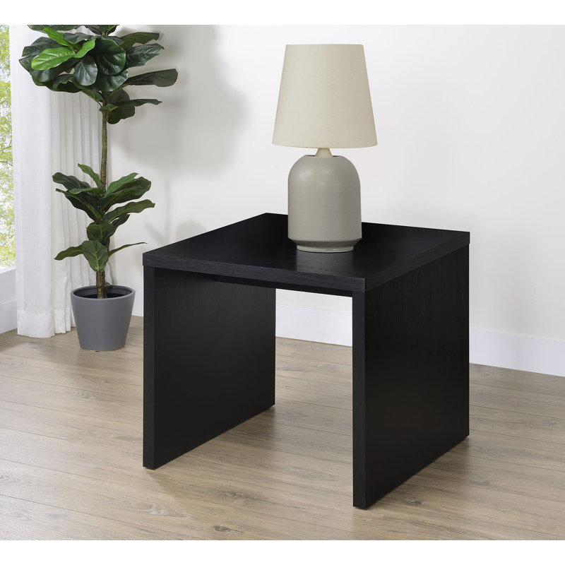 23.9" W Contemporary End Table, Black