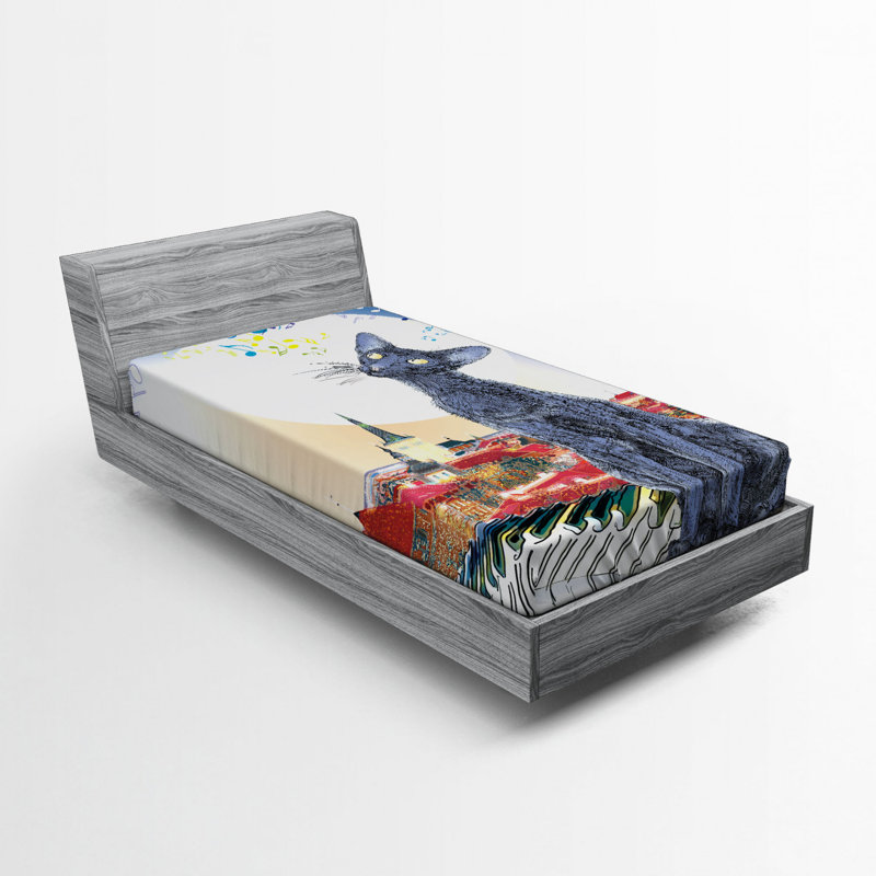 Drap-housse pour chat, Drap-housse simple TG, Chat blanc 1