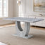 Table de salle à manger rectangulaire moderne en faux marbre de 63 pouces avec base en U-487856768
