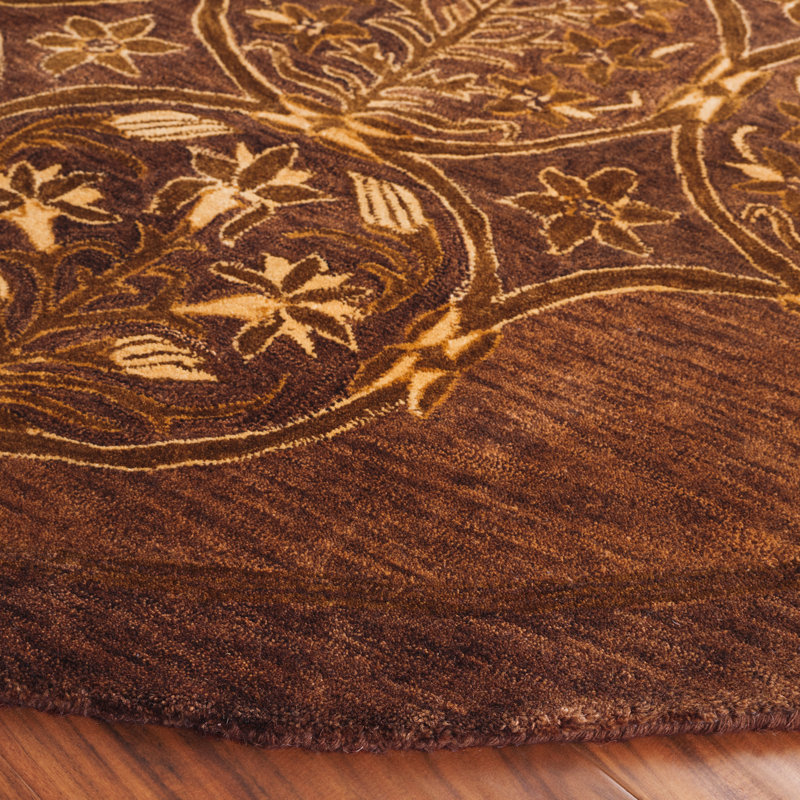 Calhoun Hand Tufted Wool Pile Oriental Rug, Round 6'