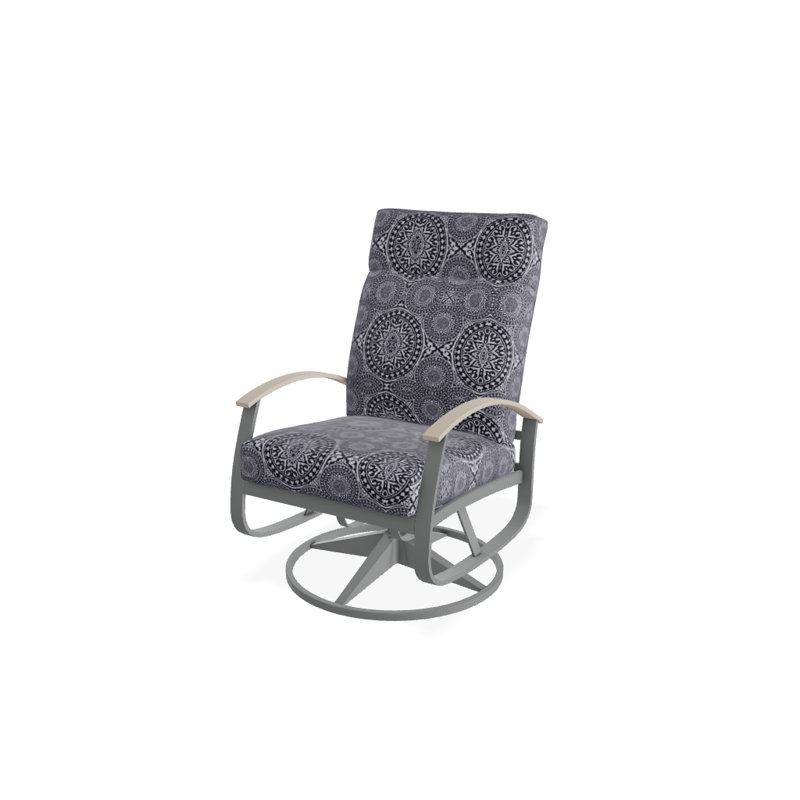 Belle Isle Outdoor Swivel Lounge Chair, Canvas Natural Sunbrella® Canvas, Desert P60, Textured Graphite