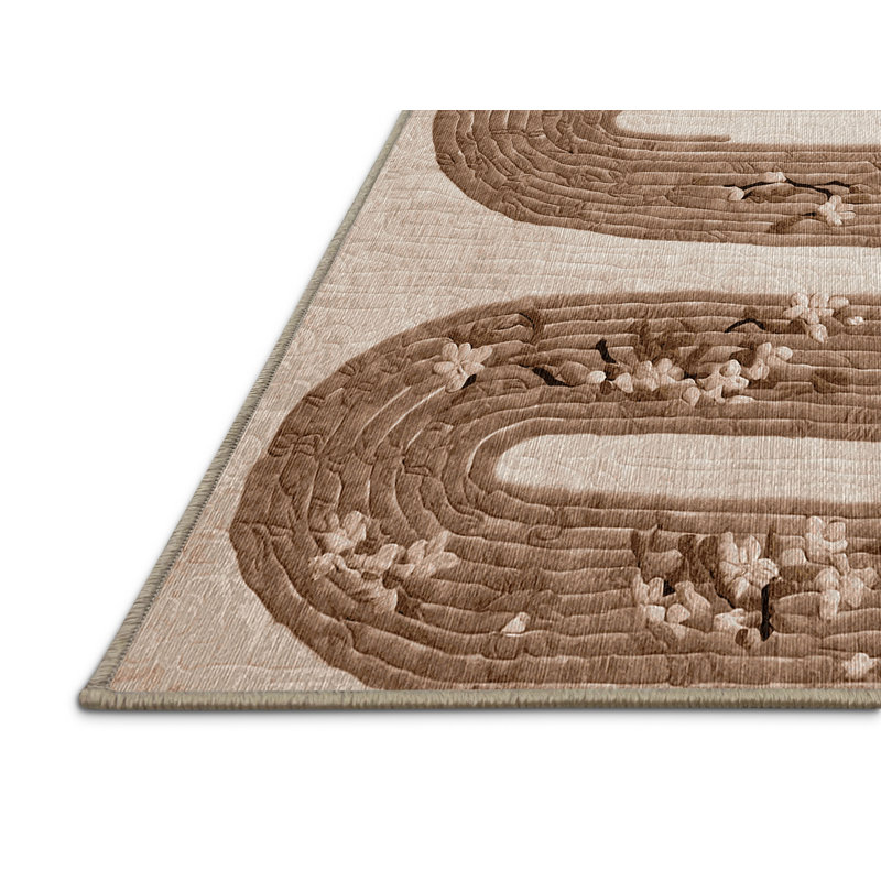 Tapis brun lavable à la machine, Rectangle 4 pi x 6 pi