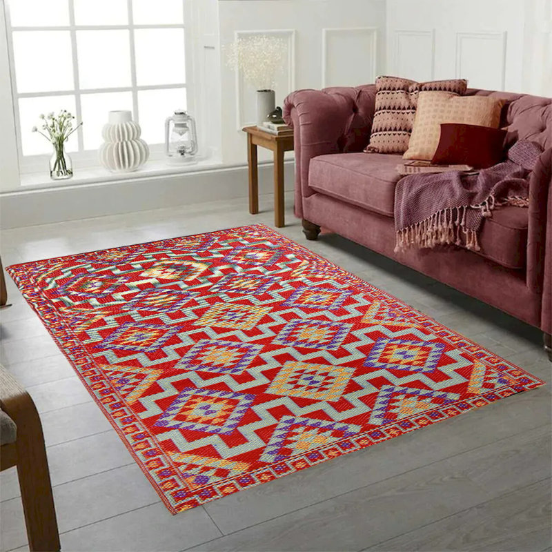Geometric Indoor / Outdoor Rug, Rectangle 6' x 9'