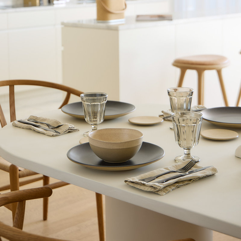Arenito Eco Gres Amarela Dinner Plate, Aqua