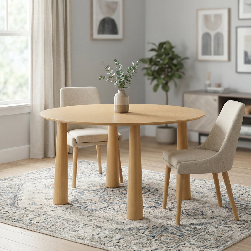 Table de salle à manger 30 po H, H 30 po x L 60 po x l 60 po, Bois naturel