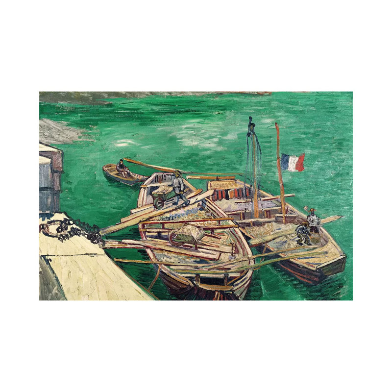 Landing Stage With Boats, 1888 by Vincent Van Gogh - Wrapped Canvas Gallery-Wrapped Canvas Giclée
