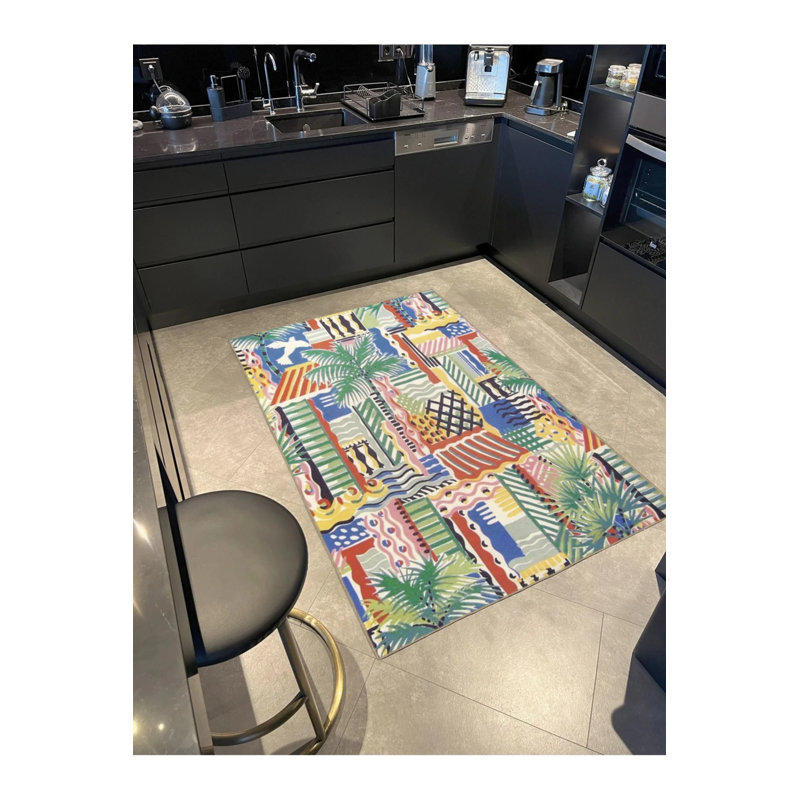 Base tissée à motif géométrique, Rectangle 5 pi x 9 pi 11 po