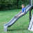 Backyard Discovery Whispering Point Light Gray Cedar Wood Swing Set with Wave Slide, Clubhouse, Crow's Nest, and Play Kitchen