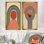 Vortex rétro vintage orange et noir - art moderne 2 pièces Mid-Century