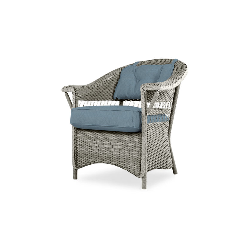 Nantucket Outdoor Dining Armchair, Rumba Straw, Pewter