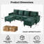 Canapé modulaire 6 places en chenille avec module intelligent - chargement sans fil / USB / lumière de type C / RVB-992487810