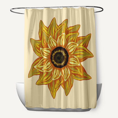 Rideau de douche simple à imprimé floral el girasol feliz Essonne