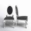 Chaise d'appoint rembourrée à dossier King Louis avec structure en acier inoxydable Amity-510384452-510384455