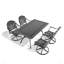 All-Weather Cast Aluminum Dining Set, Include  Swivel Chairs And  Table-2041420214