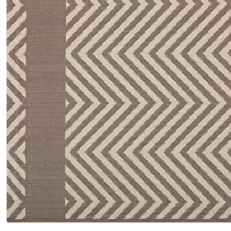 Tapis intérieur et extérieur à chevrons avec extrémités Optica, Rectangle 5 pi x 8 pi