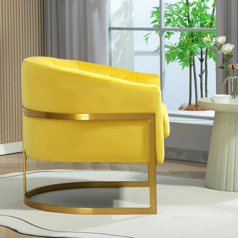 Fauteuil d'appoint rembourré de luxe avec cadre en velours, fauteuil de coiffeuse polyvalent et polyvalent pour l'intérieur et la maison