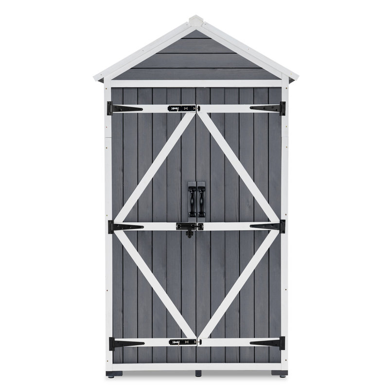 Outdoor 3 ft. W x 2 ft. D Solid Wood Lean-To Storage Shed, Gray