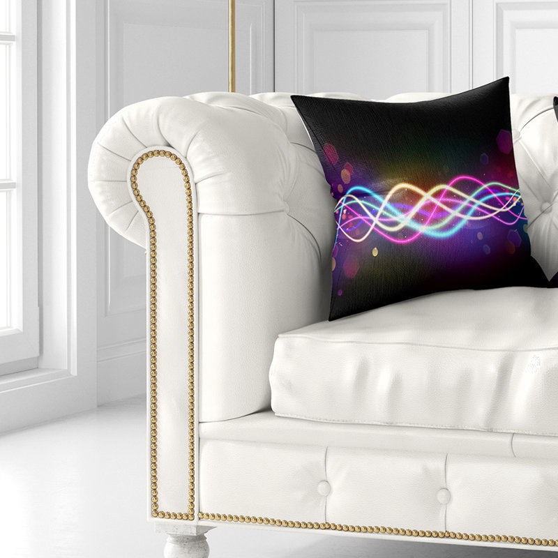 Lignes multicolores emmêlées - Coussin décoratif imprimé abstrait, 18 po x 18 po, Carré