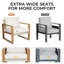 Ensemble de conversation d'extérieur en aluminium pour 8 personnes Arunas avec finition grain de bois et coussin résistant aux intempéries-131406305-131406306-131406307