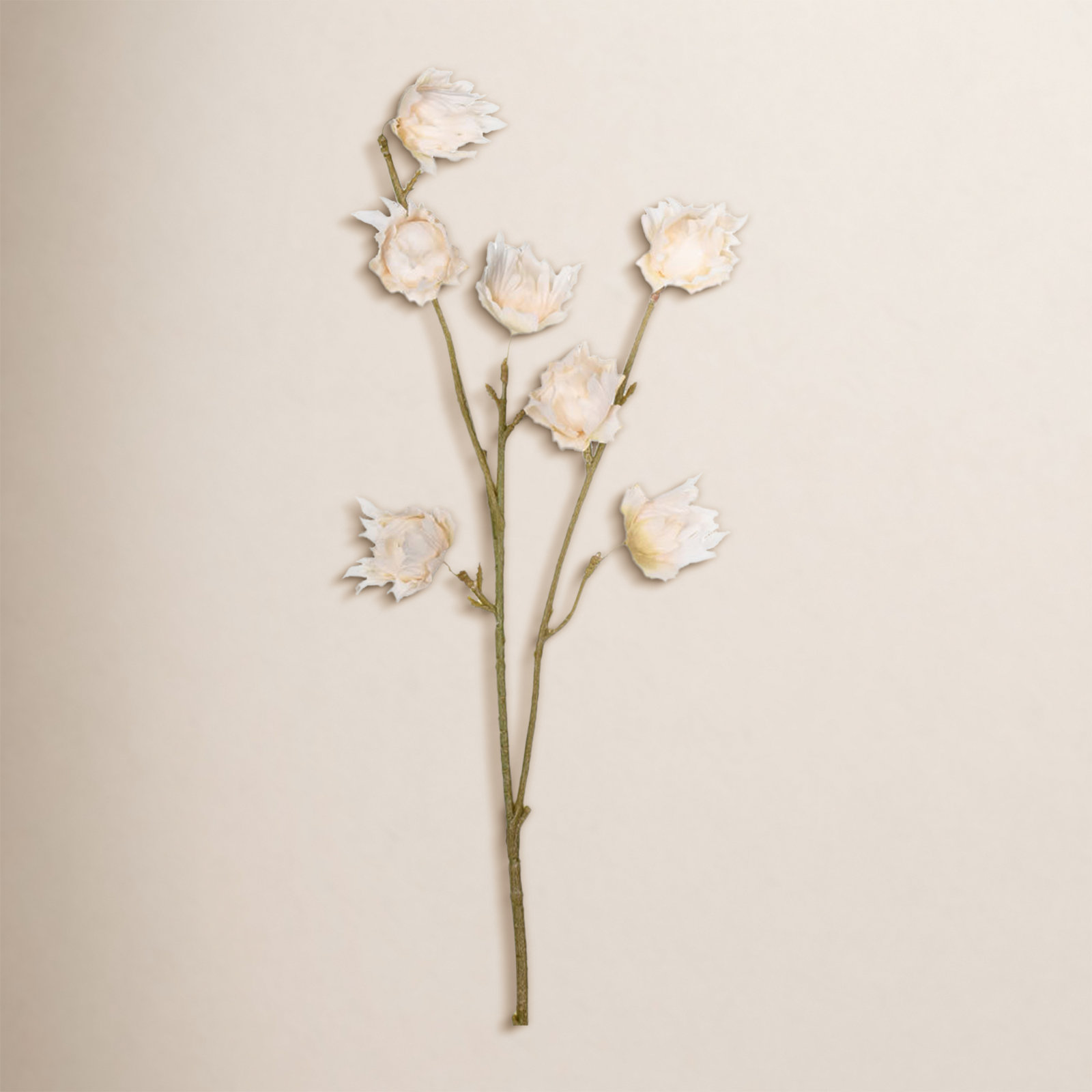 24" Artificial Hibiscus Spray, Ivory