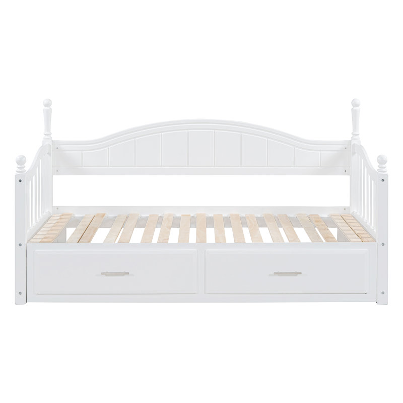 2 Drawers Daybed With Trundle, White