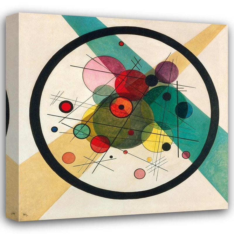 «Red Barrel Studio® Kandinsky, Wassily», reproduction d'art sur toile tendue sous le titre: Cercles en cercle
