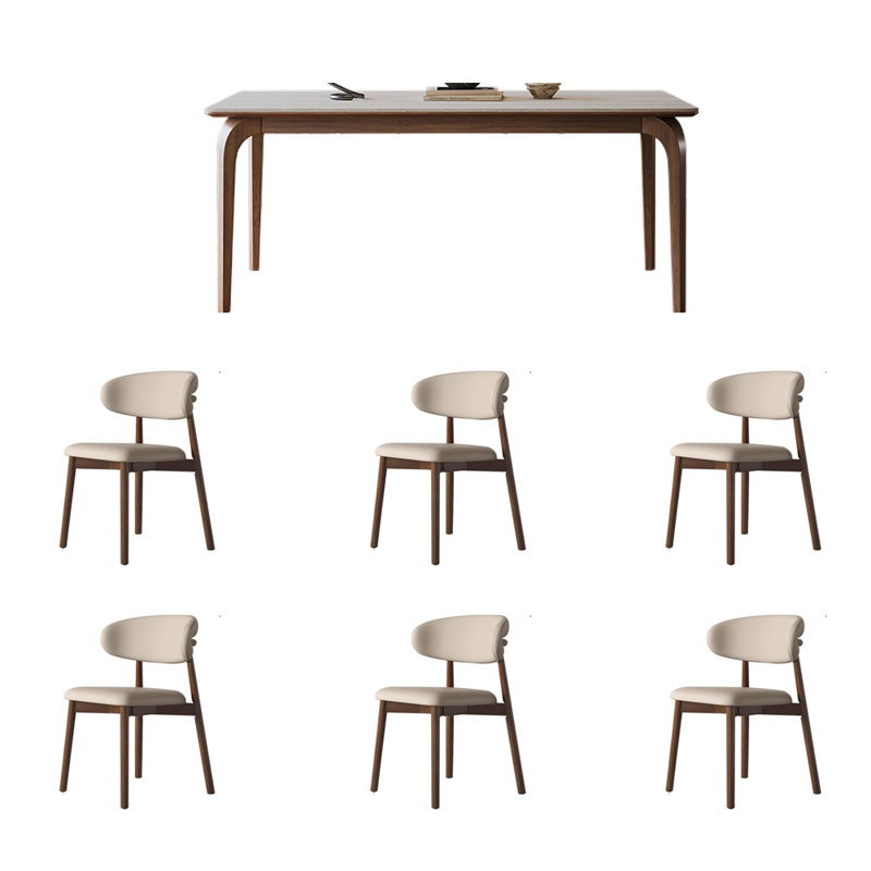 Ensemble repas luxueux en bois de frêne avec pierre, H 29,52 po x L 59,05 po x l 31,49 po