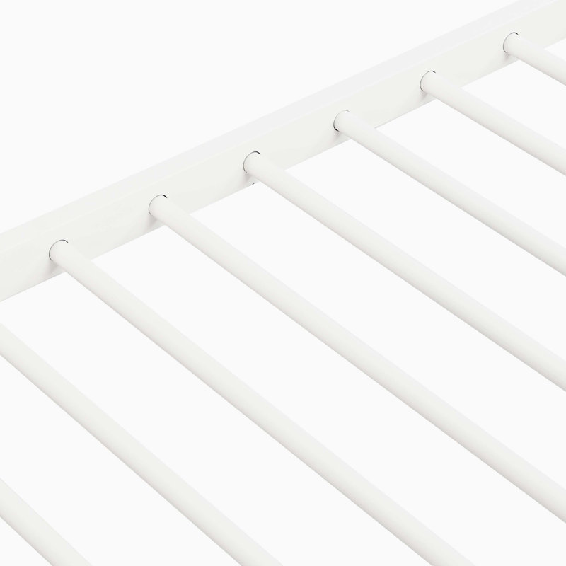 Lit superposé en métal avec lit gigogne escamotable, White