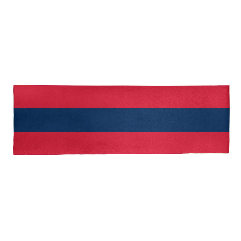 Tapis rayé rouge / bleu marine, Tapis de couloir 2 pi 6 po x 8 pi