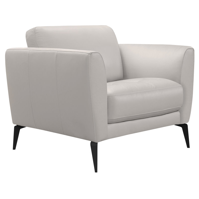 Rankins Leather Armchair, Off White Genuine Leather