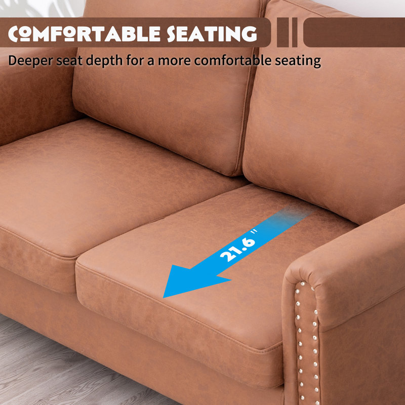 2 Seater Faux Leather Loveseat