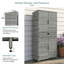 Armoire de rangement d'extérieur en osier de 76,4 po de hauteur avec tiroir et tablettes réglables, remise de patio autoportante en rotin-125523959