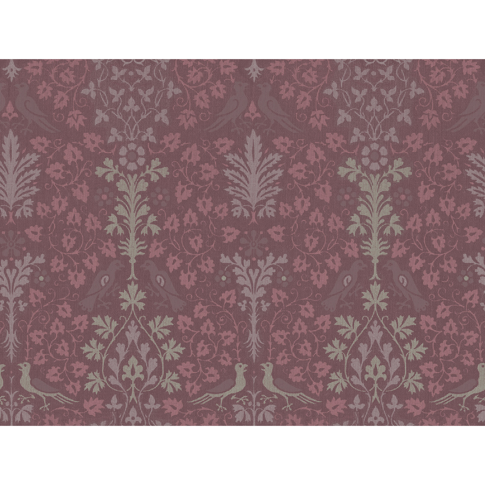 Yuki Osada Damask Wallpaper, Rouge
