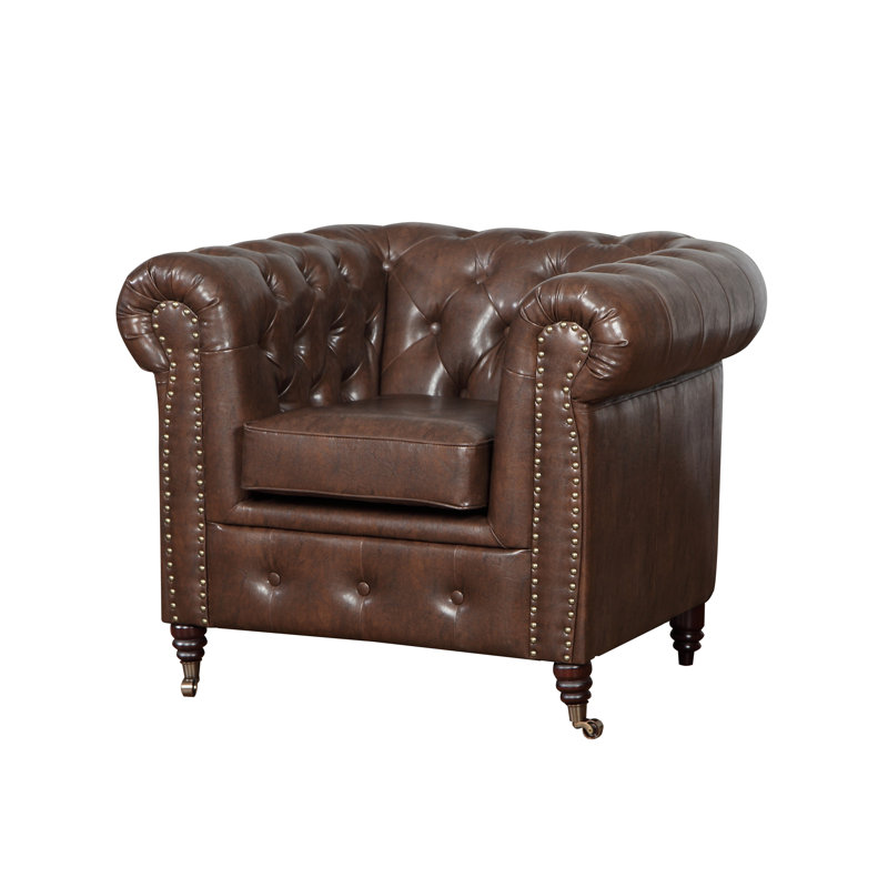 Batch Faux Leather Chesterfield Chair