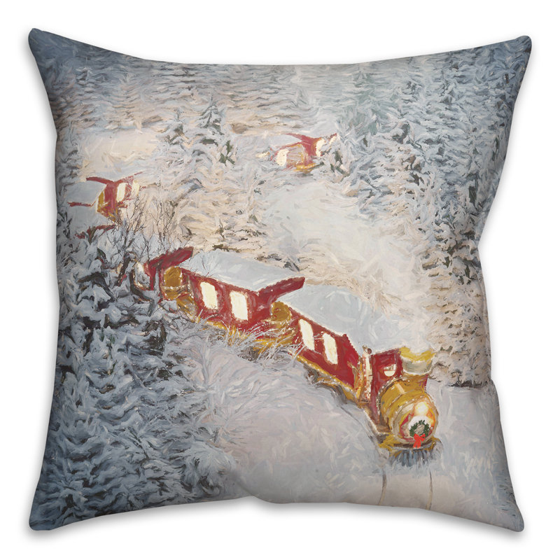  Housse de coussin et insert Train in the Snow, H 20 po x l 20 po