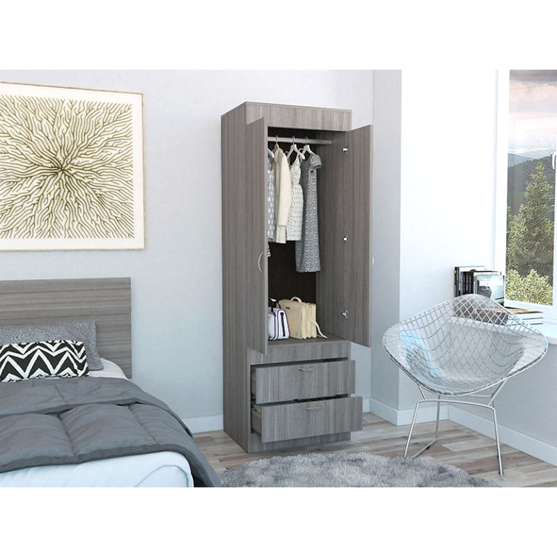 Armoire 2 tiroirs, Gris