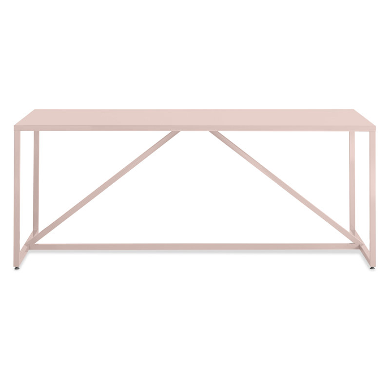 Strut Walnut Wood Dining Table, Standard (29" Height), 28" W x 56" L, Whitewashed Ash