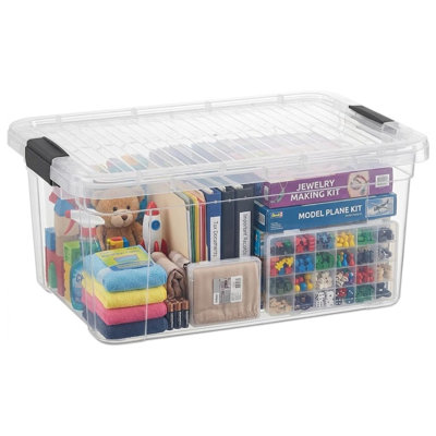 21 Quart Clear Plastic Storage Containers with Lids, Stackable Organizer Bins, BPA-Free Storage Boxes for Home, Office, Dorm & Classroom, 1 Pack