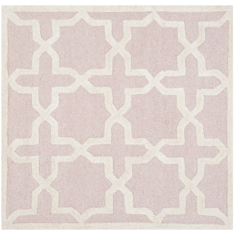 Igna Hand Tufted Wool Geometric Rug, Square 8'