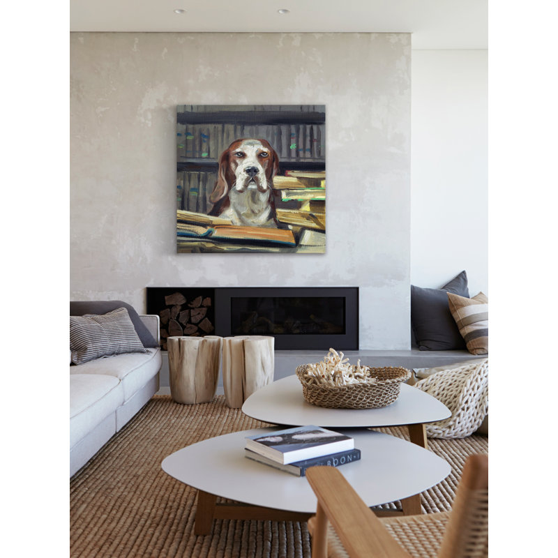 The Librarian by Eyre Tarney - Wrapped Canvas Painting, 102 cm H x 102 cm W x 4 cm D