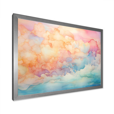 «Clouds Sunrise Alhanol Ink Landscape I - Clouds», reproduction sur toile