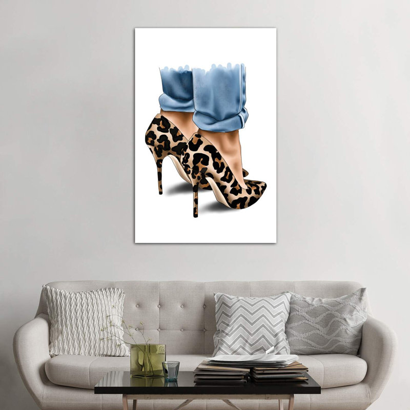 Leopard Spot Heels by Elza Fouche - Wrapped Canvas Print, 152.5 cm H x 101.5 cm W