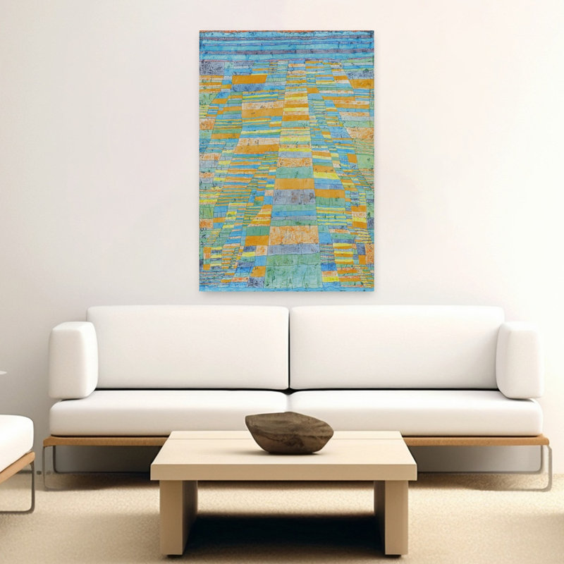 "Route principale et contournement", art mural classique contemporain abstrait, H 60 po x l 40 po