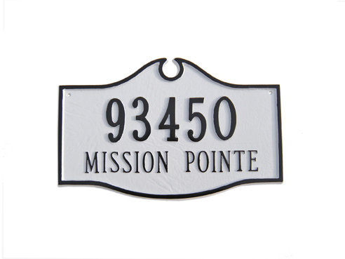Colonial 2-Line Lawn Address Sign, White/Black
