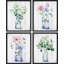 Fleurs sauvages dans les vases, plantes botaniques florales, impression sur papier, 4 pièces-97782285-97782283