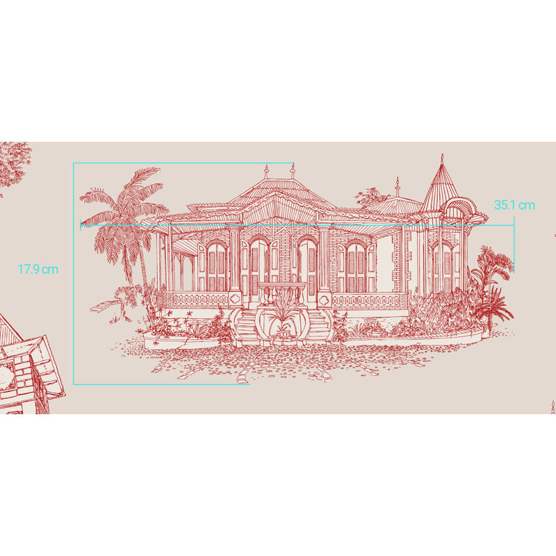 Pain d'épices "Gingerbread Haiti" Wallpaper, ivory-dark red