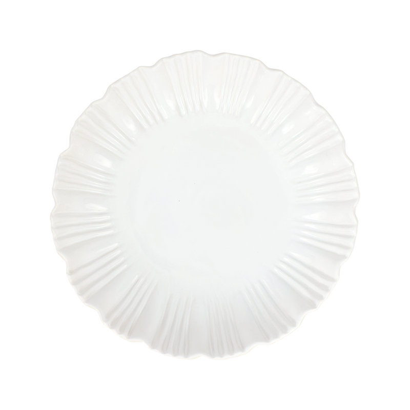 Bari White Shallow Serving Bowl