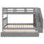 Lit superposé gris avec escalier, tiroir, rangement et garde-corps pour un rangement confortable et fonctionnel-1987680360