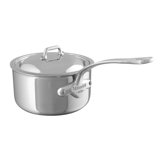 Mauviel M'cook 5-Ply Sauce Pan With Lid, Cast Stainless Steel Handle, 1.2-Qt