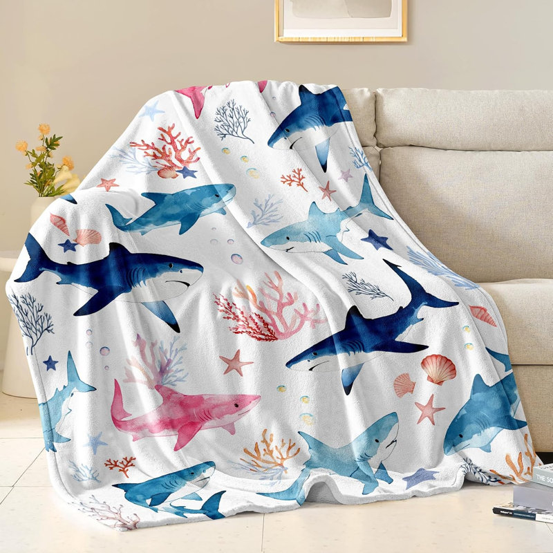 Couverture de requin pour les amateurs de requins, 40" L x 30" W